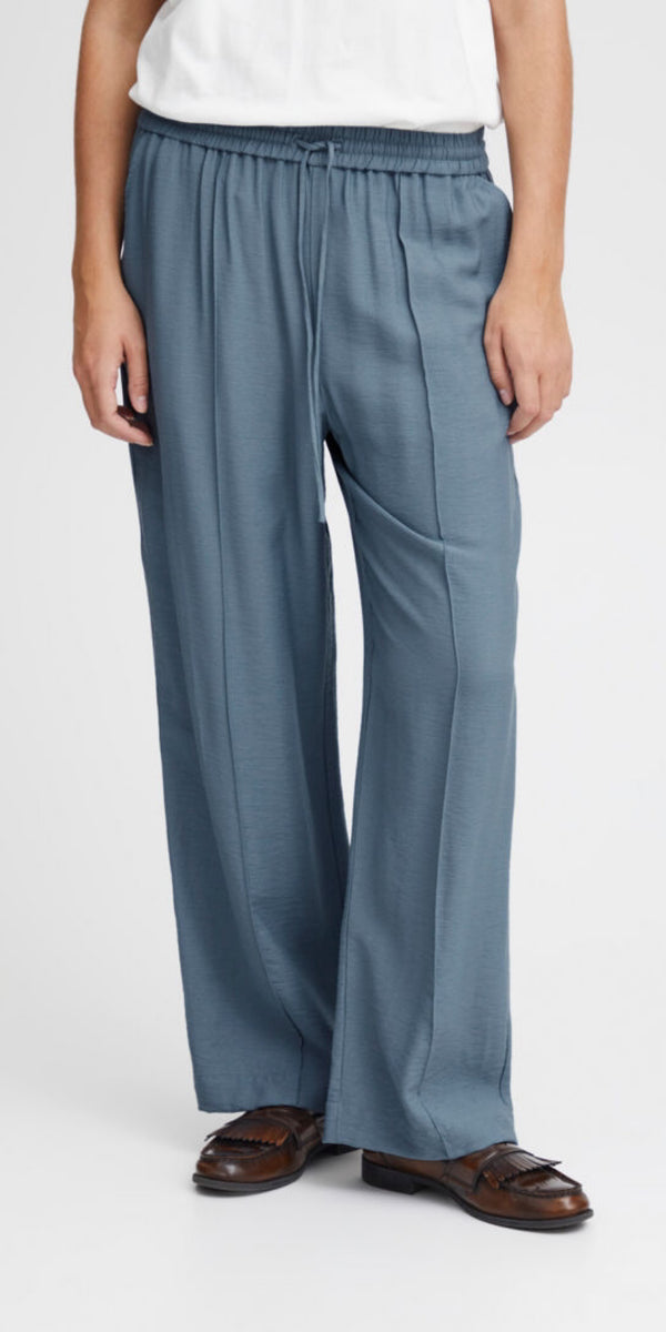 ICHI White Viscose Casual Pants