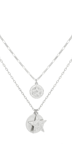 Bibi Bijoux Silver Starburst Layered Necklace