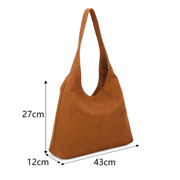 Zip Detail Suede Hobo Bag (various colours)