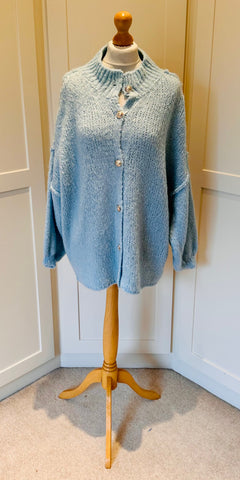 Button Detailed Slouch Cardigan