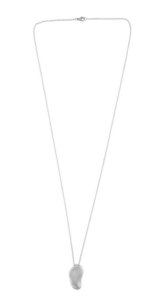 DANSK COURAGE Waterproof Adjustable Brushed Organic Necklace in Silver