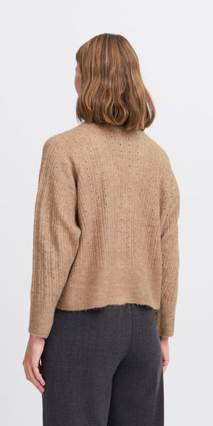 b young MONNA Cardigan in Walnut Melange
