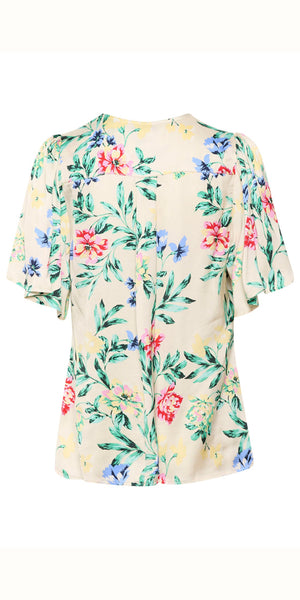 CULTURE JULIE Blouse in Green Red Flowers