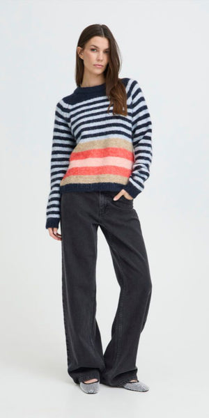 PULZ ABENA Striped Pullover
