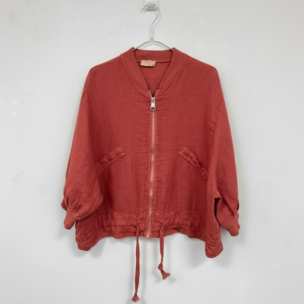 Linen Zip Bomber Jacket (various colours)
