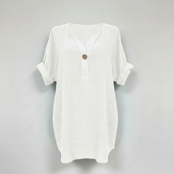 Cotton Button Tunic Top (various colours)
