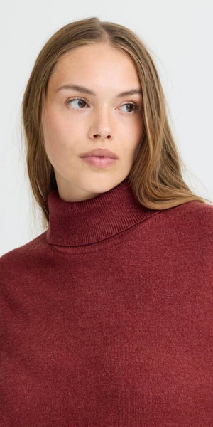 PULZ STEFFI Roll Neck in Spiced Apple