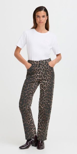 b young KENNA High Waist Jeans in Denim Leopard