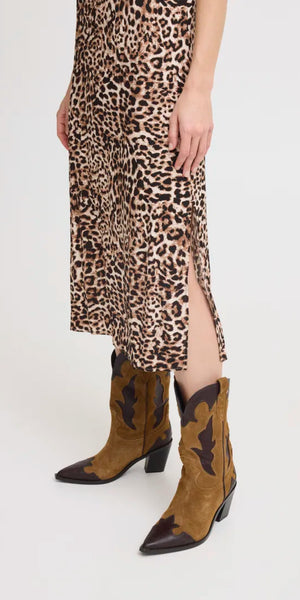 b young JOELLA Slip Dress in Birch Leopard