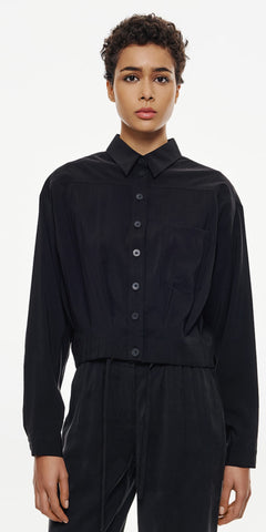ACCESS Cropped Shirt in Black