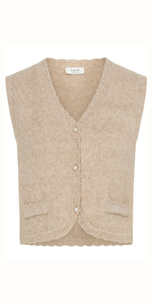 b young NADIKA Vest in String Melange