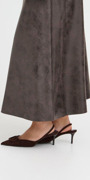 b young DIMION Skirt in Brown Vegan Leather