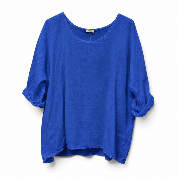 Cotton Roll Sleeve Top (various colours)