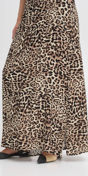 b young JOELLA Maxi Skirt in Birch Leopard