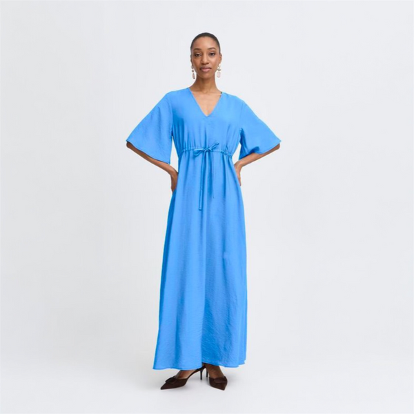 b young HAILEY V Neck Maxi Dress in Palace Blue - TheSecretCloset.Boutique