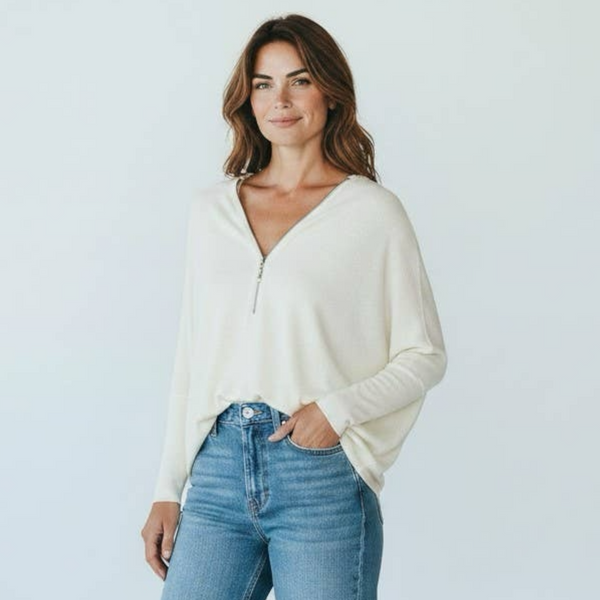 Super Soft Batwing Zip Knit (various colours)