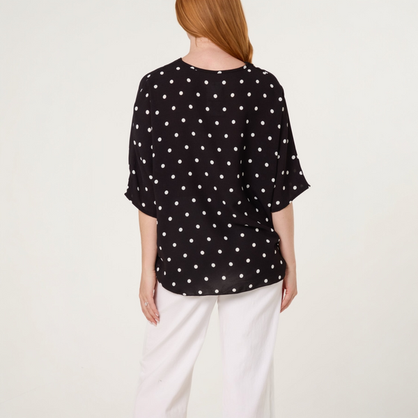 Polka Dot Tie Front Top (various colours)