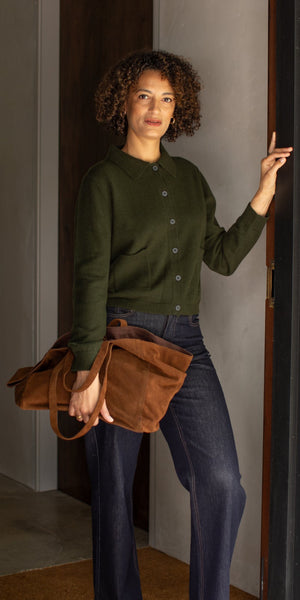 CHALK EDEN Cardigan in Olive Green (Pre order)