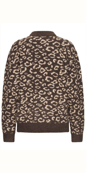 PULZ ARTHA Pullover in Brown Animal