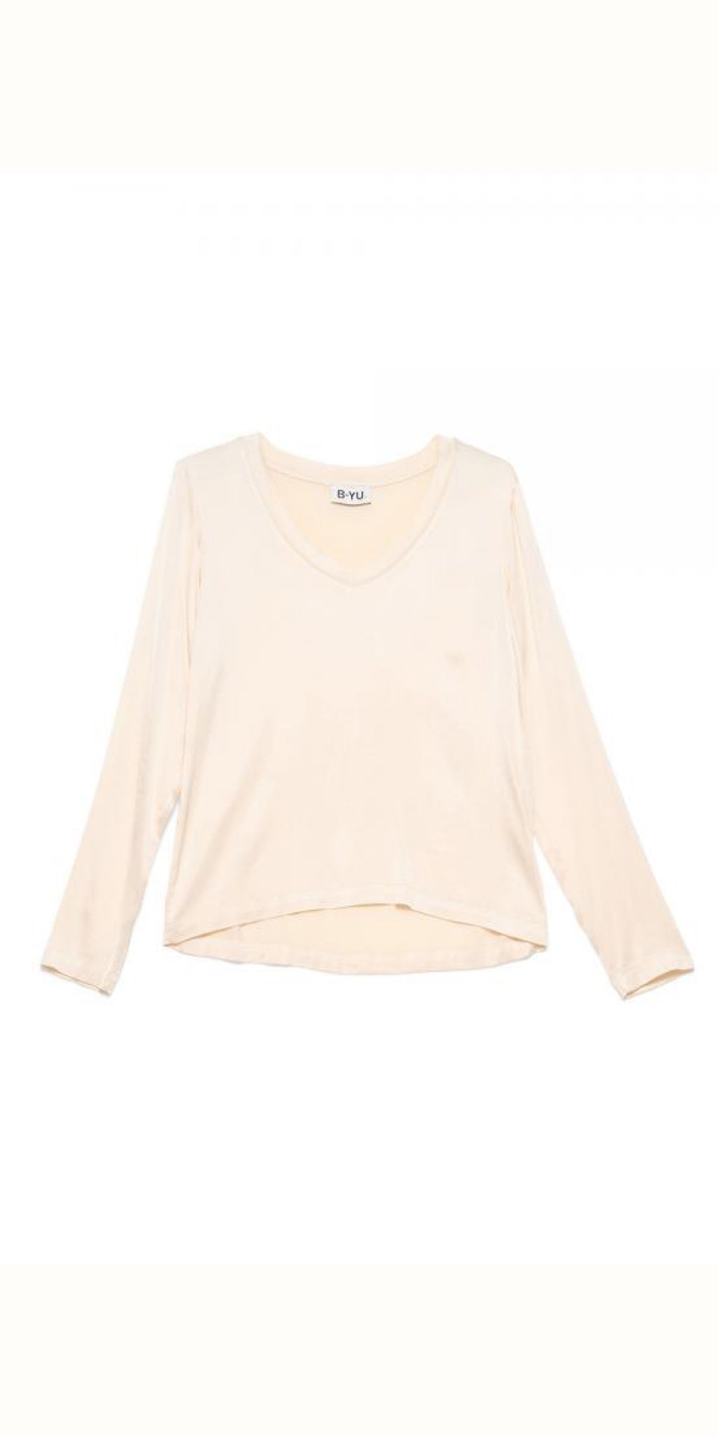 B-Yu Stretch Satin Top in Milk