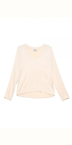 B-Yu Stretch Satin Top in Milk