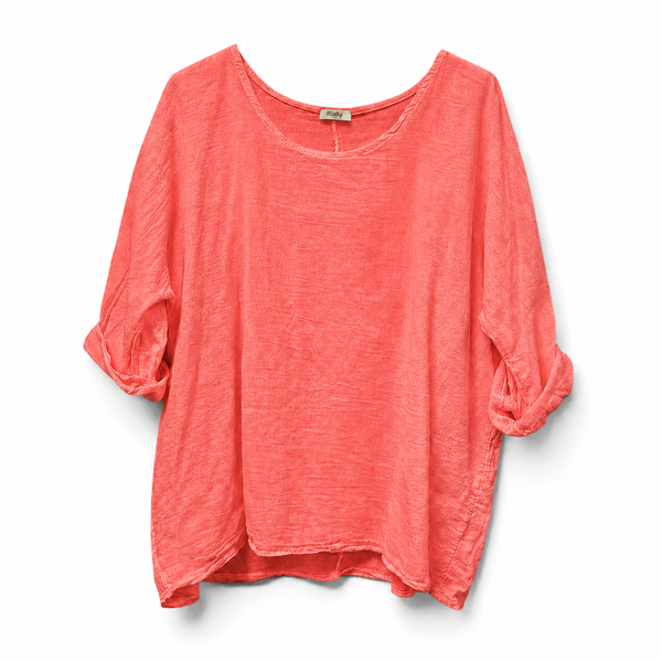 Cotton Roll Sleeve Top (various colours)