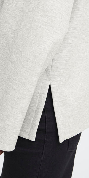 ICHI COZY Long Sleeve Top in Light Grey Melange