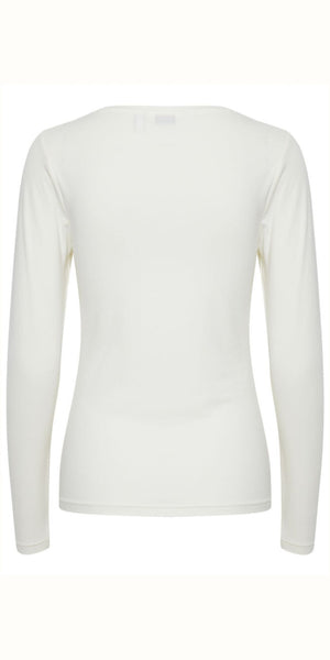 b young PAMILA Long Sleeve T Shirt in Off White