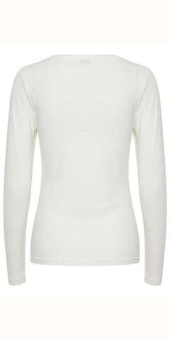 b young PAMILA Long Sleeve T Shirt in Off White