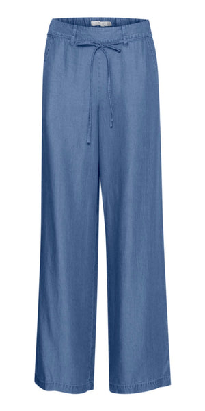 b young KOSMO Wide Pants in Mid Blue Denim