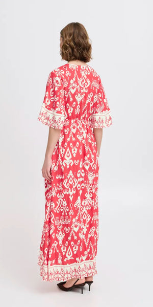 b young JASMINA Long Dress in Flame Scarlett