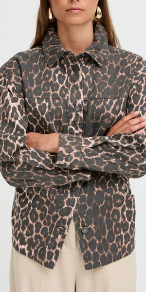 b young KENNA Shirt in Denim Leopard