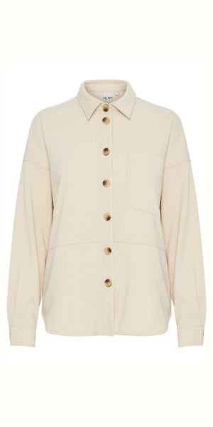 ICHI KATE Corduroy Shirt in Almond Milk