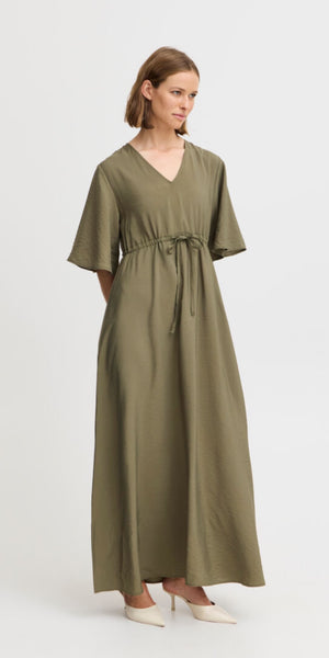 b young HAILEY V Neck Maxi Dress in Kalamata