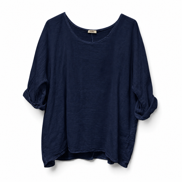 Cotton Roll Sleeve Top (various colours)