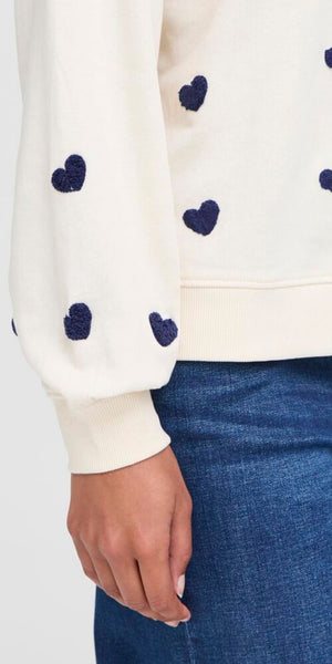 ICHI KASURA Sweater in Patriot Blue Heart