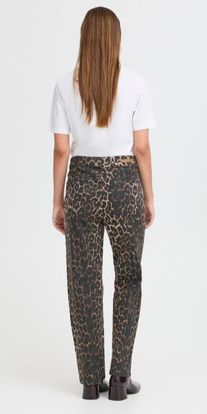b young KENNA High Waist Jeans in Denim Leopard