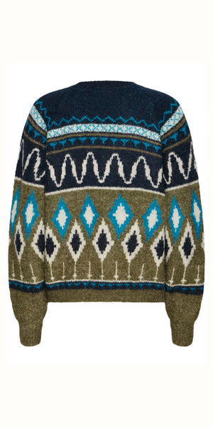 b young NAFTA Jacquard Jumper in Navy Blazer
