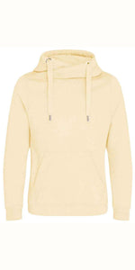 Cosy Cross Neck Hoodie in Vanilla