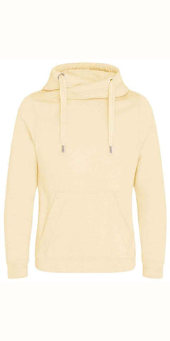 Cosy Cross Neck Hoodie in Vanilla