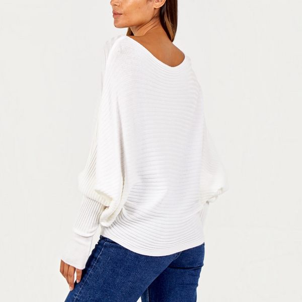 Batwing Ribbed Jumper (various colours)