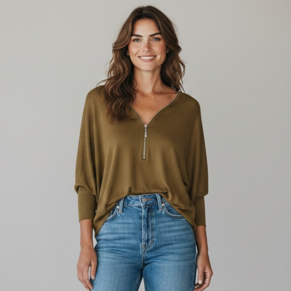 Super Soft Batwing Zip Knit (various colours)