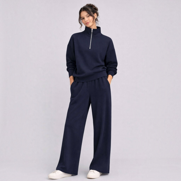BORN NOULI Supersoft Wide Leg Sweatpant in Deep Navy