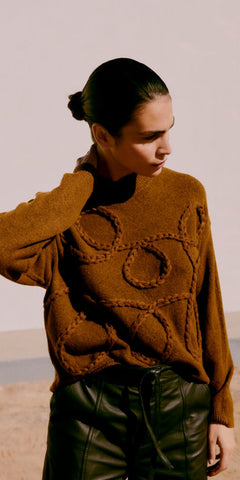 b young MEDI Deco Jumper in Toffee Melange