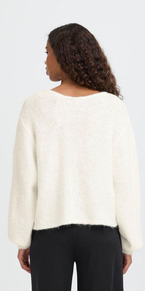 ICHI DABRIA Cardigan in Cloud Dancer