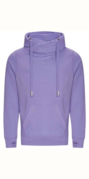 Cosy Cross Neck Hoodie in Lavender