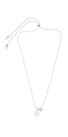 AUDREY Adjustable Pearl Necklace in Silver