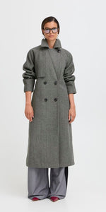 b young CILIA Coat in Mid Grey Melange