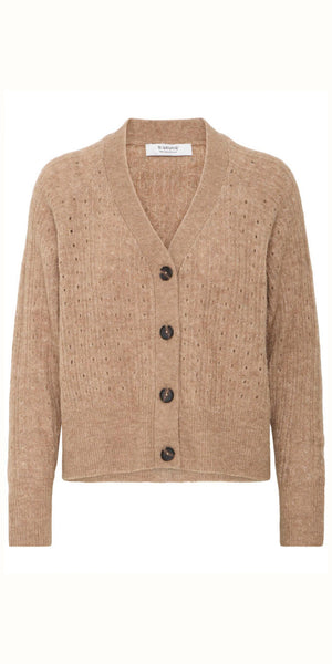 b young MONNA Cardigan in Walnut Melange