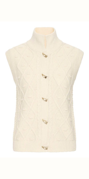 ICHI DESTAN Waistcoat in Sandshell